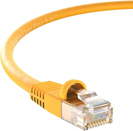 (5 Pack) Ethernet Cable CAT6 Cable UTP Booted 100 FT - Yellow - Professional Series - 10Gigabit/Sec Network/High Speed Internet Cable, 550MHZ