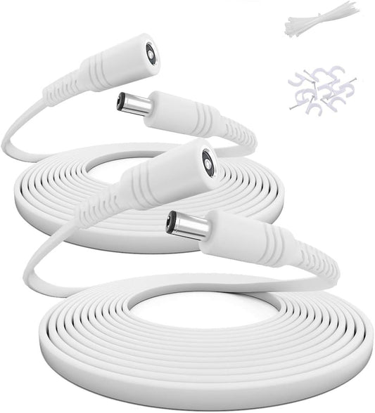 30Ft 12V DC Extension Cable 2Pack,Power Supply Extension Cord 2.1Mm X 5.5Mm 5521 12V DC Adapter Flat Female to Male Extender Wire for IP Network,Cctv Security Camera,Dvrs,5V,9V,24V,Volt,25